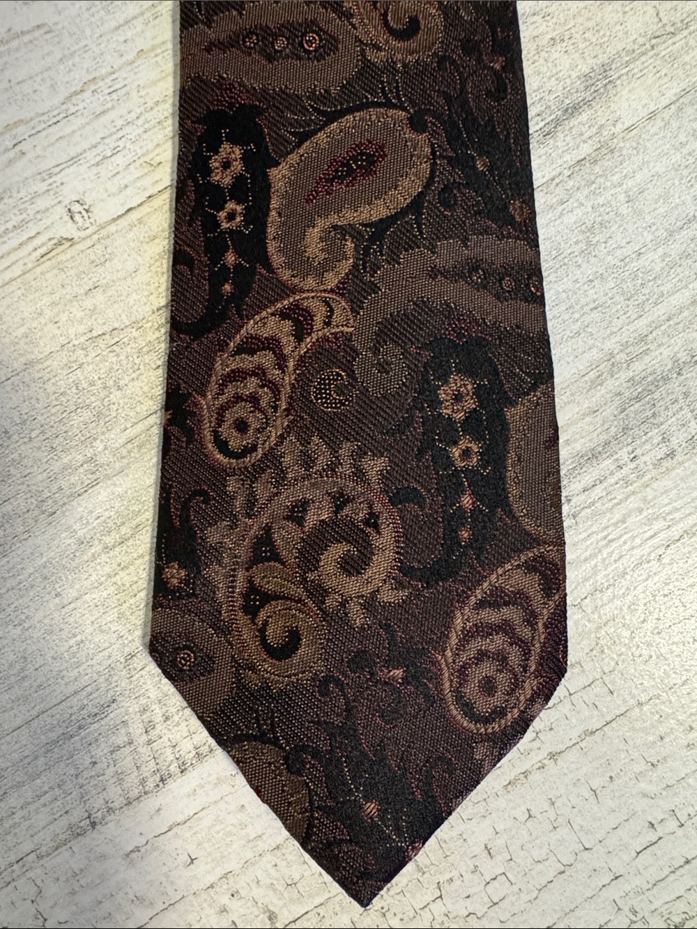 Vintage Ermenegildo Zegna F.G. Bodner 100% Silk Paisley Brocade Tie Italy